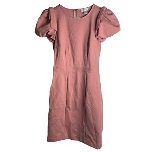 Rachel Parcell Short Puff Sleeve Sheath Dress Pink Women's XS Bows New